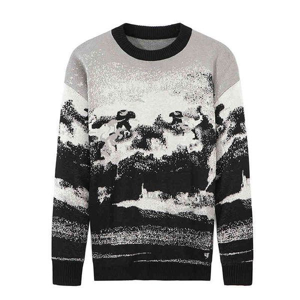 men's sweaters varsanol male vintage sweater, winter loose jacket with long sleeve round collar, large black knitted or crocheted cloth, White;black
men's sweaters varsanol male vintage sweater, winter loose jacket with long sleeve round collar, large black knitted or crocheted cloth, White;black