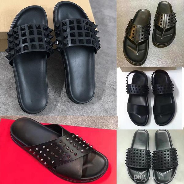 summer designer mens shoes red bottom spikes slippers genuine leather sandals luxury summer flat flip flops large beach beach shoes flip-flo, Black
summer designer mens shoes red bottom spikes slippers genuine leather sandals luxury summer flat flip flops large beach beach shoes flip-flo, Black