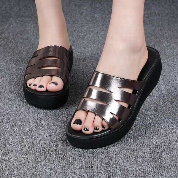 slippers gktinoo women slipper's 2021 ladies summer shoes hollow out wedges heels fashion genuine leather platform, Black
slippers gktinoo women slipper's 2021 ladies summer shoes hollow out wedges heels fashion genuine leather platform, Black