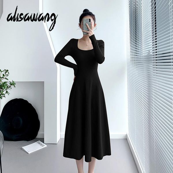 spring auutmn vintage black dress women long sleeve square collar slim a-line robe ladies elegant knitted vestidos casual dresses, Black;gray
spring auutmn vintage black dress women long sleeve square collar slim a-line robe ladies elegant knitted vestidos casual dresses, Black;gray