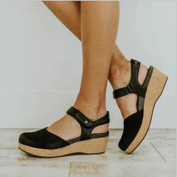 dress shoes women summer sandals mid heels plus size wedges woman vintage pu leather closed toe sandalias mujer sapato feminino d564, Black
dress shoes women summer sandals mid heels plus size wedges woman vintage pu leather closed toe sandalias mujer sapato feminino d564, Black