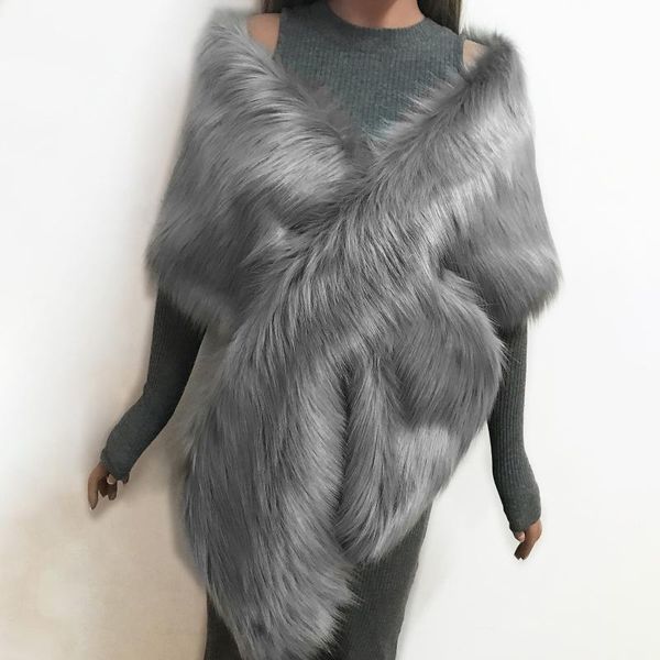 scarves womens winter warm fake fur women solid color plush lapel wraps evening dress shawl elegant and noble ladies clubwear, Blue;gray
scarves womens winter warm fake fur women solid color plush lapel wraps evening dress shawl elegant and noble ladies clubwear, Blue;gray