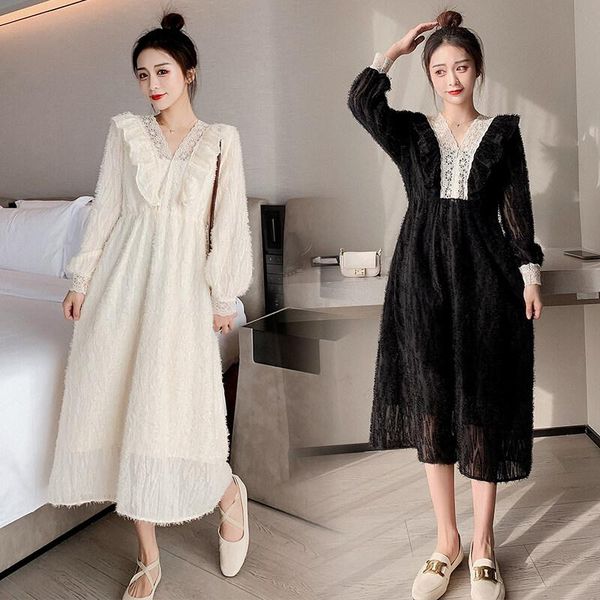 maternity dresses 5912# clothes spring autumn long sleeves v neck lace patchwork loose stylish dress pregnant women mom, White
maternity dresses 5912# clothes spring autumn long sleeves v neck lace patchwork loose stylish dress pregnant women mom, White