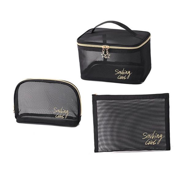 cosmetic bags & cases 3pcs black large capacity transparent portable mesh bag makeup pouch travel storage case toiletry organizer
cosmetic bags & cases 3pcs black large capacity transparent portable mesh bag makeup pouch travel storage case toiletry organizer