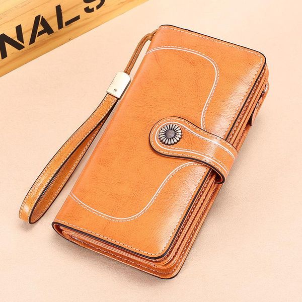wallets fashion oil wax cowhide women's large-capacity leather wallet long bill holder, Red;black
wallets fashion oil wax cowhide women's large-capacity leather wallet long bill holder, Red;black