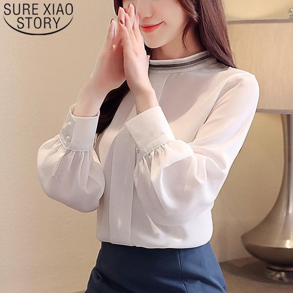 women's blouses & shirts 2021 spring long sleeve stand collar chiffon temperament women solid elegant camisas mujer 8008 50, White
women's blouses & shirts 2021 spring long sleeve stand collar chiffon temperament women solid elegant camisas mujer 8008 50, White