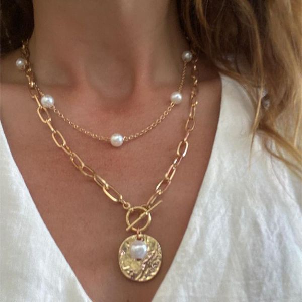 pendant necklaces baroque pearl necklace for women goth men neck chains coin pedants jewelry gold toggle clasp lock choker collar, Silver
pendant necklaces baroque pearl necklace for women goth men neck chains coin pedants jewelry gold toggle clasp lock choker collar, Silver