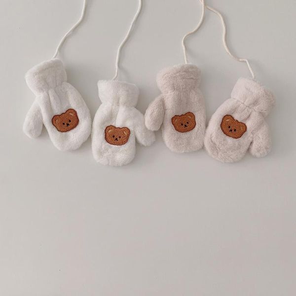 children's mittens 1 pair kids cartoon winter with string hand warmer toddlers thicken plush warm full finger gloves for born infants, White
children's mittens 1 pair kids cartoon winter with string hand warmer toddlers thicken plush warm full finger gloves for born infants, White
