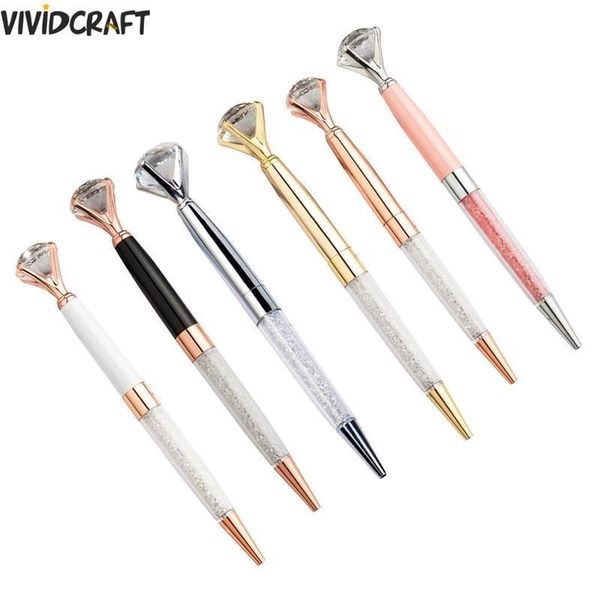 diamond crystal pen gem ballpoint ring a4i7 pens, Blue;orange