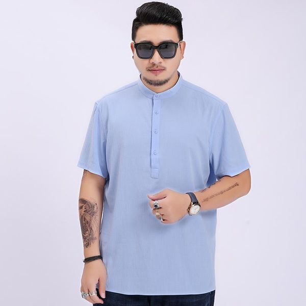 high-quality brand clothing summer lightweight solid color stand-up collar short-sleeved shirt men's loose casual shirts, White;black
high-quality brand clothing summer lightweight solid color stand-up collar short-sleeved shirt men's loose casual shirts, White;black