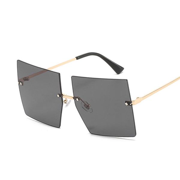 sunglasses rimless brown square women oversized big frame sun glasses female designer vintage mirror, White;black
sunglasses rimless brown square women oversized big frame sun glasses female designer vintage mirror, White;black
