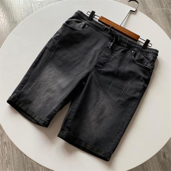 men's shorts ripped cotton denim 2021 summer black drawstring elastic beach short jeans male causal trousers knee length, White;black
men's shorts ripped cotton denim 2021 summer black drawstring elastic beach short jeans male causal trousers knee length, White;black