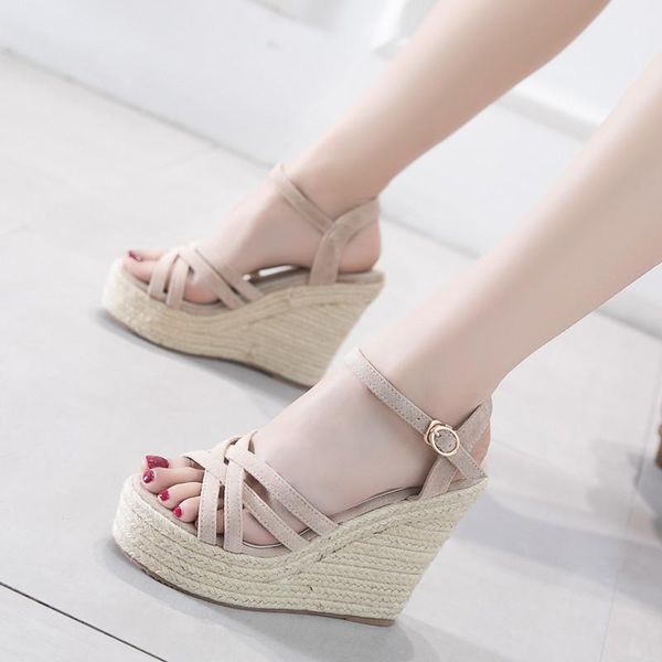 dress shoes wedge sandals women's summer korean version wild waterproof platform thick bottom super high heel muffins, Black
dress shoes wedge sandals women's summer korean version wild waterproof platform thick bottom super high heel muffins, Black
