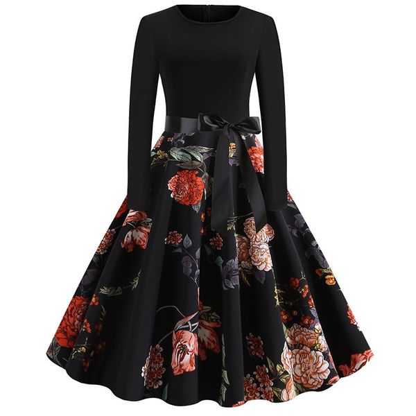 casual dresses hepburn print stitching dress female 2021 autumn long-sleeved big swing women round neck middle waist vestidos f193, Black;gray
casual dresses hepburn print stitching dress female 2021 autumn long-sleeved big swing women round neck middle waist vestidos f193, Black;gray