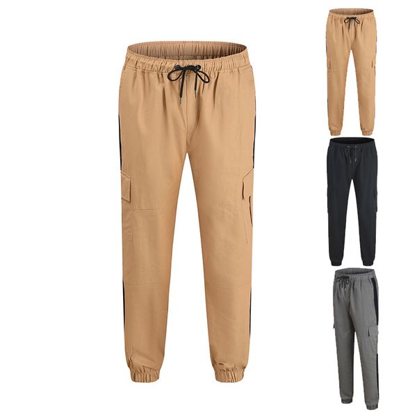 men's pants spring autumn youth fashion splicing tethered multi pocket trousers, Black
men's pants spring autumn youth fashion splicing tethered multi pocket trousers, Black