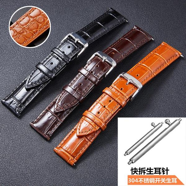 watch bands bright leather with double-sided first layer strap pin buckle quick release wwitch ears accessories, Black;brown
watch bands bright leather with double-sided first layer strap pin buckle quick release wwitch ears accessories, Black;brown