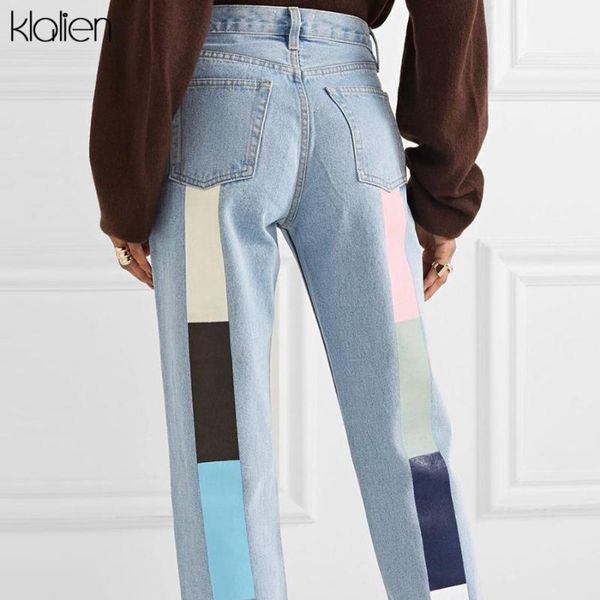 fashion print high waist loose straight solid cotton jeans women spring summer streetwear zipper trousers female women's, Blue
fashion print high waist loose straight solid cotton jeans women spring summer streetwear zipper trousers female women's, Blue