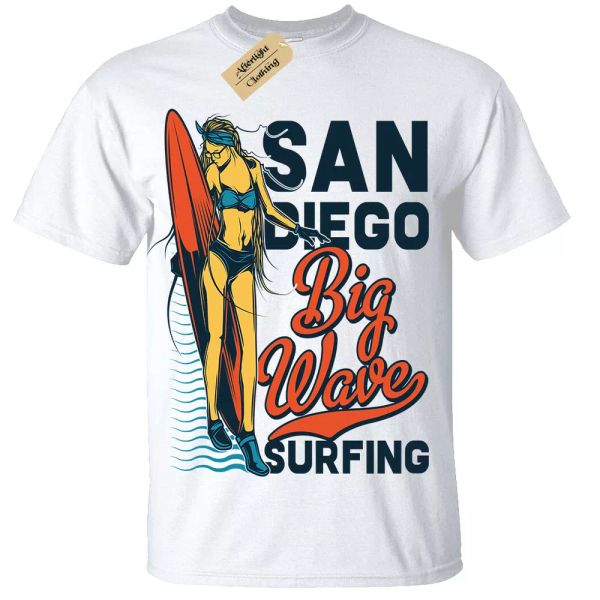 san diego large ripple surf shirt mens beach surfing usa white, White;black