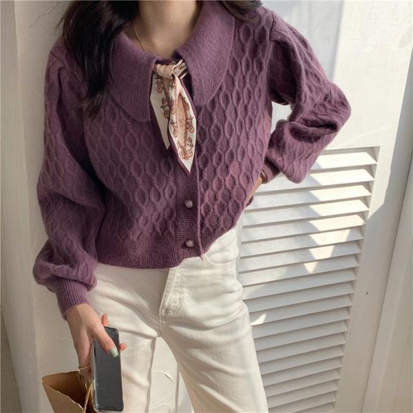 women's knits & tees autumn winter sweater cardigan women long sleeve single breasted solid color turn down collar elegant korean trui, White
women's knits & tees autumn winter sweater cardigan women long sleeve single breasted solid color turn down collar elegant korean trui, White