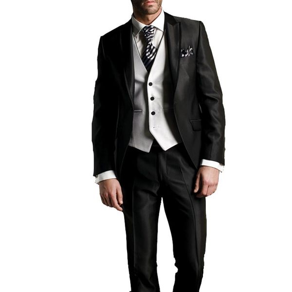 black men wedding suits 2021 with pants for groom jacket+pants+vest regular fit 3 pieces tuxedo groomsmen men's & blazers, White;black
black men wedding suits 2021 with pants for groom jacket+pants+vest regular fit 3 pieces tuxedo groomsmen men's & blazers, White;black