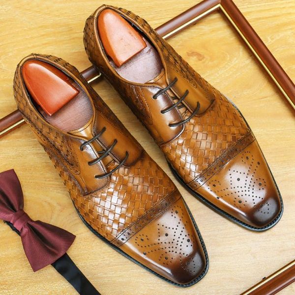 dress shoes summer designer genuine leather men's breathable handmade oxfords square toe laces man formal semi brogues fwl264, Black
dress shoes summer designer genuine leather men's breathable handmade oxfords square toe laces man formal semi brogues fwl264, Black