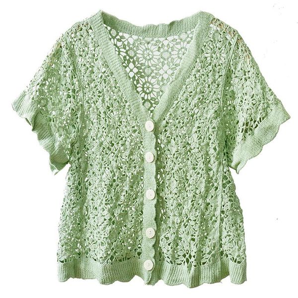 women's blouses & shirts knitted crochet women summer lace hollow out floral v-neck womens cotton short for sweet girls, White
women's blouses & shirts knitted crochet women summer lace hollow out floral v-neck womens cotton short for sweet girls, White