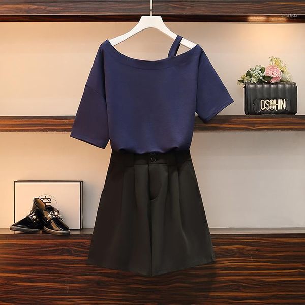 plus size women casual off shoulder suit 2021 summer fashion t shirt and high waist shorts two piece clothing women's tracksuits, Gray
plus size women casual off shoulder suit 2021 summer fashion t shirt and high waist shorts two piece clothing women's tracksuits, Gray