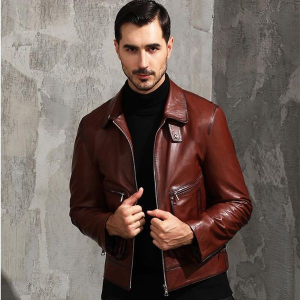 men's leather & faux luhayesa slim genuine jacket men autumn real sheepskin clothing, Black
men's leather & faux luhayesa slim genuine jacket men autumn real sheepskin clothing, Black