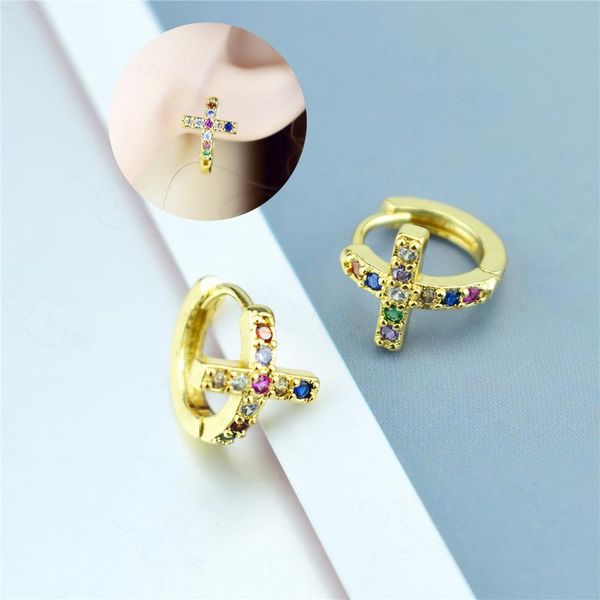 hoop & huggie rainbow zircon ear clips female fashion earrings and graceful mini cross, Golden;silver
hoop & huggie rainbow zircon ear clips female fashion earrings and graceful mini cross, Golden;silver
