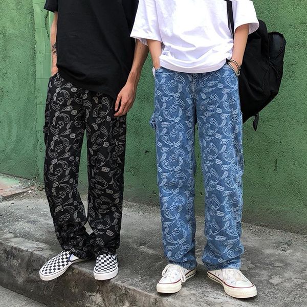 men's jeans women fashion street hip hop embroidery loose straight leg retro men and punk, Blue
men's jeans women fashion street hip hop embroidery loose straight leg retro men and punk, Blue