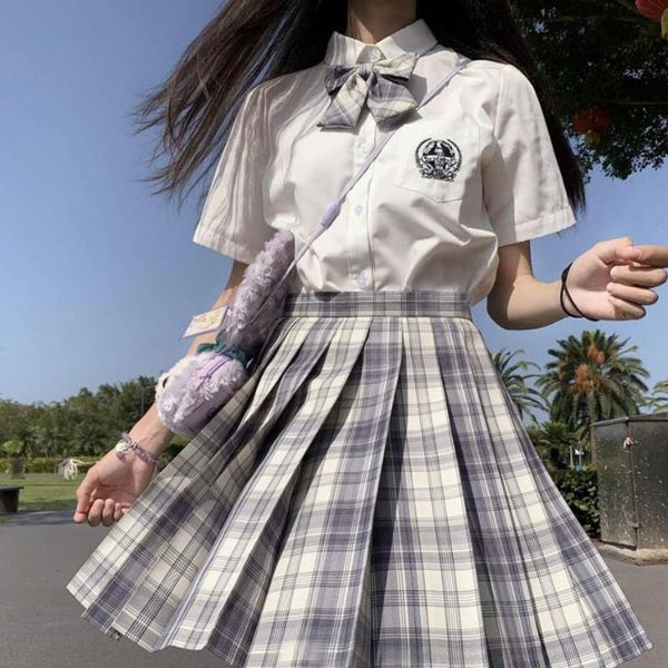 clothing sets summer korean high waist pleated skirts black gothic cute mini plaid skirt y2k women jk uniform students clothes 90s, White
clothing sets summer korean high waist pleated skirts black gothic cute mini plaid skirt y2k women jk uniform students clothes 90s, White