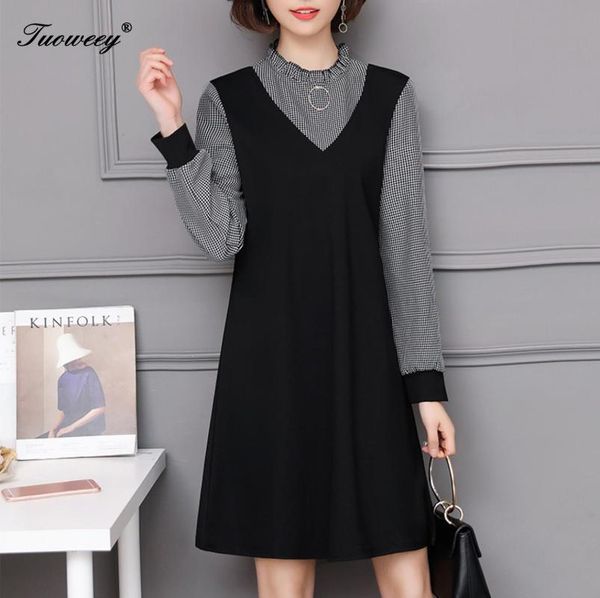 casual dresses 5xl fashion chiffon ruffles patchwork autumn ladies ol bottom mini dress female women long sleeve pullover, Black;gray
casual dresses 5xl fashion chiffon ruffles patchwork autumn ladies ol bottom mini dress female women long sleeve pullover, Black;gray