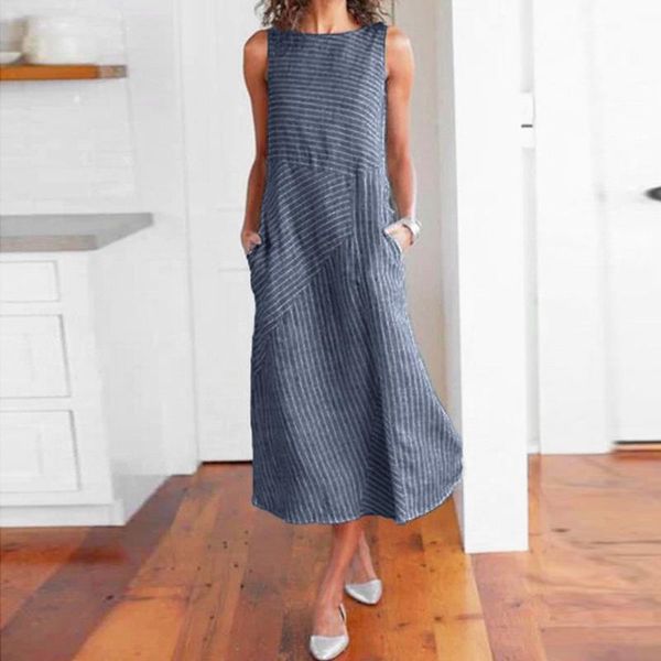 casual dresses women plus size dress linen retro print sundress sleeveless side pockets summer maxi party beach holiday, Black;gray
casual dresses women plus size dress linen retro print sundress sleeveless side pockets summer maxi party beach holiday, Black;gray