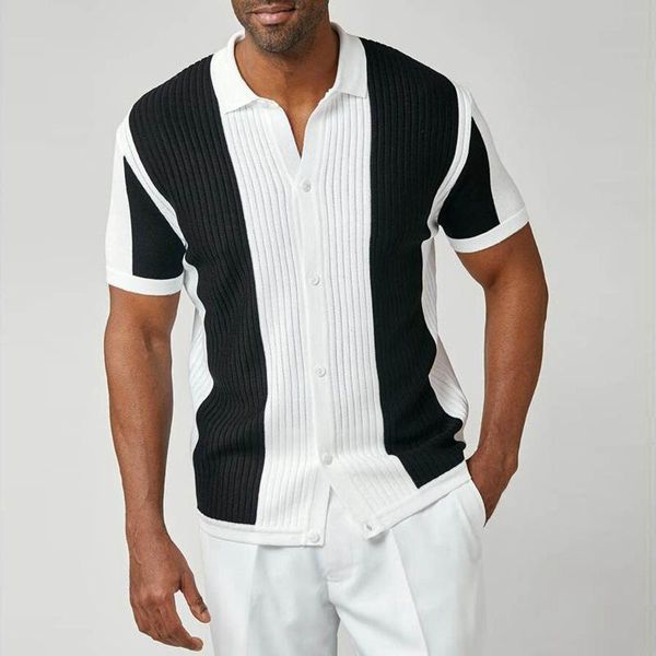 men's t-shirts 2021 spring summer color-blocking knitted t shirt lapel short-sleeved t-shirt casual fashion clothing, White;black
men's t-shirts 2021 spring summer color-blocking knitted t shirt lapel short-sleeved t-shirt casual fashion clothing, White;black