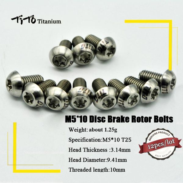 bike brakes tito 12pcs titanium disc brake bolts bicycle screw upgrade kit button head for m5x10mm torx t25
bike brakes tito 12pcs titanium disc brake bolts bicycle screw upgrade kit button head for m5x10mm torx t25