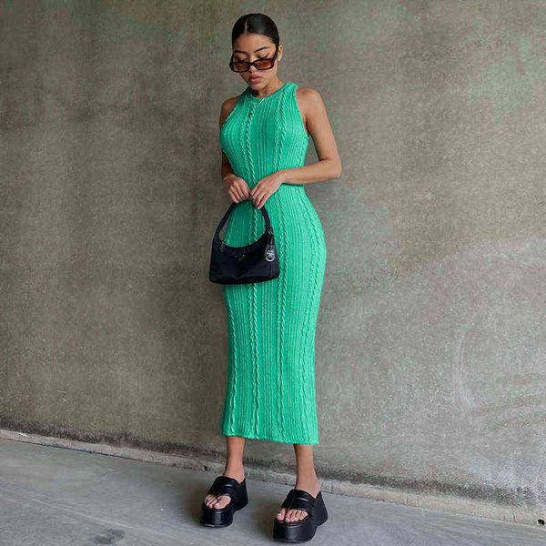 knitted midi elegant casual dress for women 2022 summer fashion sleeveless o neck outfits bodycon white dresses y2k clothes y220304, Black;gray
knitted midi elegant casual dress for women 2022 summer fashion sleeveless o neck outfits bodycon white dresses y2k clothes y220304, Black;gray