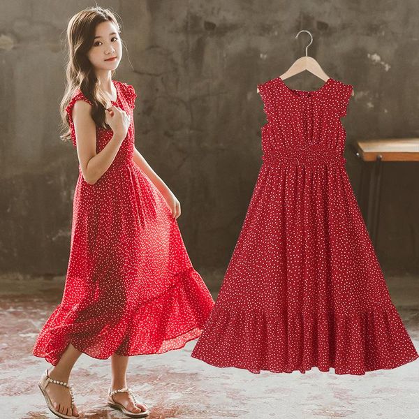 girls summer dress dot pattern kids party dresses children fashion beach ruffles clothes girl teenagers for 4-14t girl's, Red;yellow
girls summer dress dot pattern kids party dresses children fashion beach ruffles clothes girl teenagers for 4-14t girl's, Red;yellow