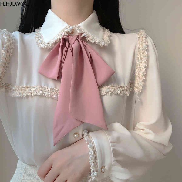 2021 autumn womens cute bow tie preppy style vintage japaneses korea design button elegant formal white shirts blouses
2021 autumn womens cute bow tie preppy style vintage japaneses korea design button elegant formal white shirts blouses