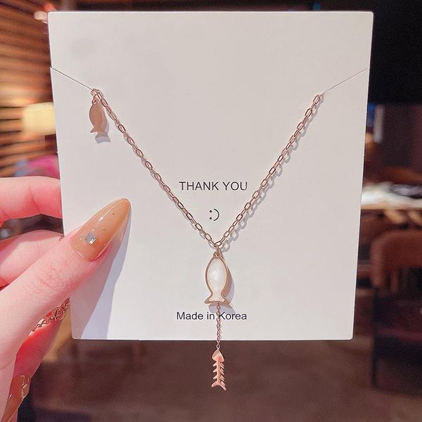 pendant necklaces trendy design sense fishbone tassel titanium steel necklace female super fairy fashion temperament clavicle chain wholesal, Silver
pendant necklaces trendy design sense fishbone tassel titanium steel necklace female super fairy fashion temperament clavicle chain wholesal, Silver