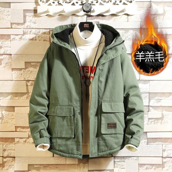 men's down & parkas windproof cargo winter camouflage military fashion jacket men thick casual outwear velvet warm hooded tooling coat, Black
men's down & parkas windproof cargo winter camouflage military fashion jacket men thick casual outwear velvet warm hooded tooling coat, Black