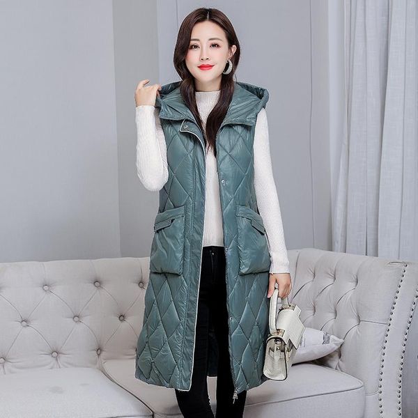 women's vests 2021 autumn winter women mid-long waistcost vest stand collar sleeveless big pockets thick warm padded casual, Black;white
women's vests 2021 autumn winter women mid-long waistcost vest stand collar sleeveless big pockets thick warm padded casual, Black;white