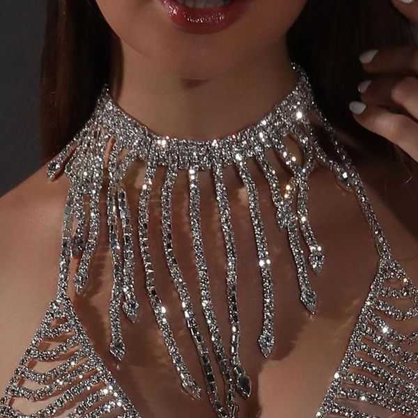 chains glaming tassel choker rhinestone necklace wedding crystal women bling jewelry on the neck party female chain neckalce charm gift, Silver
chains glaming tassel choker rhinestone necklace wedding crystal women bling jewelry on the neck party female chain neckalce charm gift, Silver