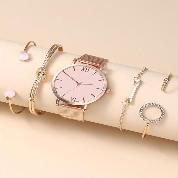 wristwatches luxury quartz watch for women stainless steel mesh golden color strap mechanical clock with 4pcs retro bracelet ladies, Slivery;brown
wristwatches luxury quartz watch for women stainless steel mesh golden color strap mechanical clock with 4pcs retro bracelet ladies, Slivery;brown