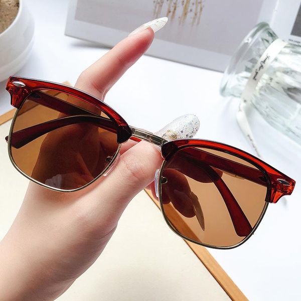 sunglasses retro semi rimless men women brand designer half frame sun glasses classic vintage uv400, White;black
sunglasses retro semi rimless men women brand designer half frame sun glasses classic vintage uv400, White;black