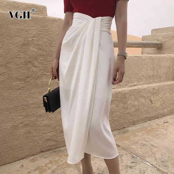 vgh vintage ruched skirt for women high waist side split irregular hem casual white skirts female fall fashion new clothes 210421, Black
vgh vintage ruched skirt for women high waist side split irregular hem casual white skirts female fall fashion new clothes 210421, Black