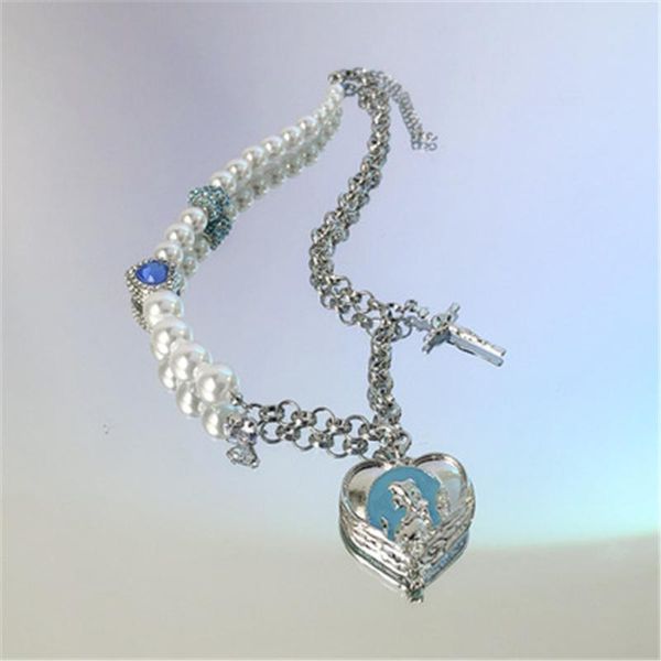 chains vintage sweet cool necklace for women egirl minority design love pearl stitching gem cross clavicle chain fashion y2k jewelry, Silver
chains vintage sweet cool necklace for women egirl minority design love pearl stitching gem cross clavicle chain fashion y2k jewelry, Silver