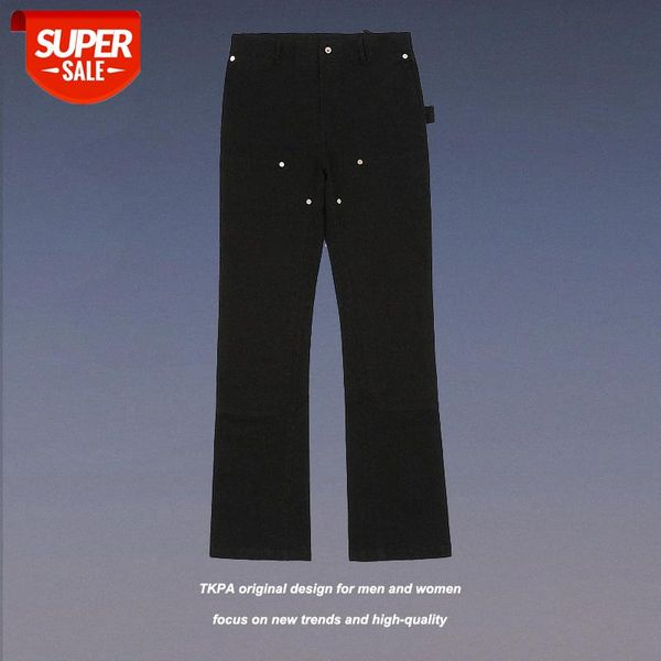 tkpa american style black straight casual trousers with zipper design and horn overalls for men women #o50d
tkpa american style black straight casual trousers with zipper design and horn overalls for men women #o50d