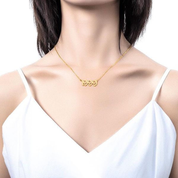 pendant necklaces fashion stainless steel year number necklace personalize date 1999 birthday chain gift, Silver
pendant necklaces fashion stainless steel year number necklace personalize date 1999 birthday chain gift, Silver