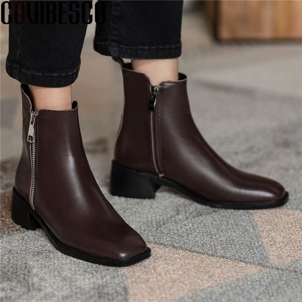 boots covibesco concise genuine leather side zipper ladies fashion est round toe thick heels pumps office basic shoes woman, Black
boots covibesco concise genuine leather side zipper ladies fashion est round toe thick heels pumps office basic shoes woman, Black