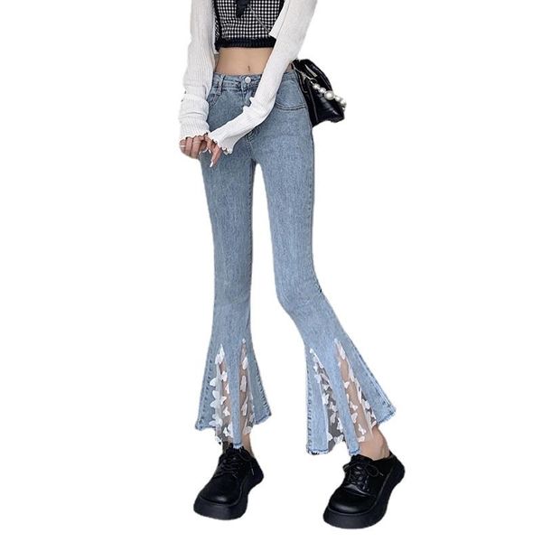 women's jeans fashion women retro high waist blue vintage design mesh stitching denim pants casual nine calf trousers slim flared
women's jeans fashion women retro high waist blue vintage design mesh stitching denim pants casual nine calf trousers slim flared